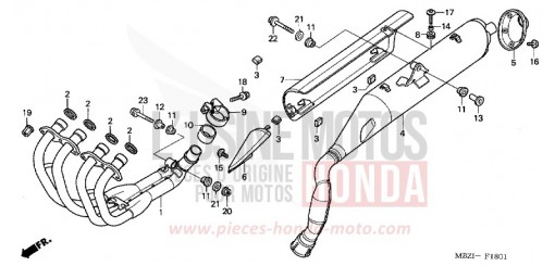 EXHAUST MUFFLER (CB600F3/4/5/6) CB600F6 de 2006